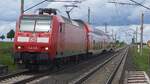 146 015-3	(91 80 6146 015-3 D-DB) bei der Einfahrt mit RB40 Biederitz in Ovelg�nne.