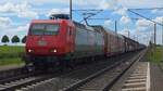 145 025-3	(91 80 6145 025-3 D-DB) durchf�hrt mit Zweiteilig, gedeckte Doppelstock-Autotransportwageneinheitenzug Ovelg�nne.